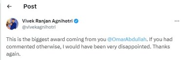 vivek agnihotri reply
