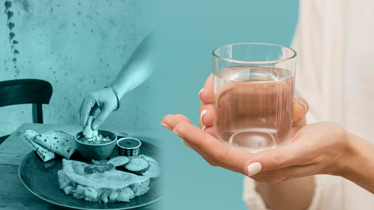  बरेचदा आपल्या लक्षात असेल की अनेक लोक अन्न खाण्यापूर्वी ताटाच्या चारही बाजूनी पाणी शिंपडतात.