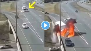 Speedy Car Hits Truck Viral Video