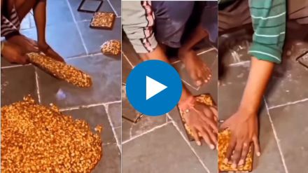 Love to eat peanut Chiki Viral video from factory think 100 times before eating it