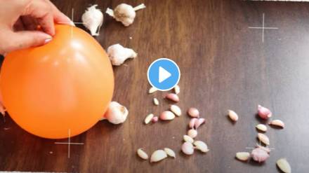takau pasun tikau vastu kitchen tips how to peel garlic easily and fast balloon used for garlic peeling