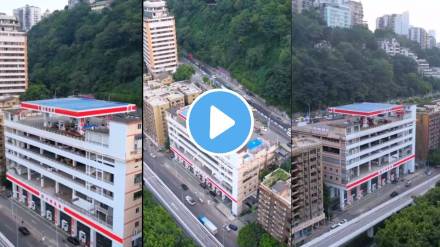 china unique petrol pump on 5th floor shocks people goes viral on internet