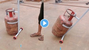 A person has created a unique stand to lift the cylinder