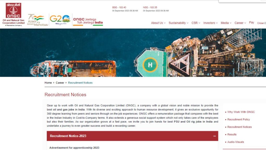 ONGC Apprentice Recruitment 2023