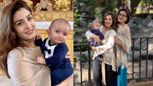 Raveena Tandon with Grandson Rudra