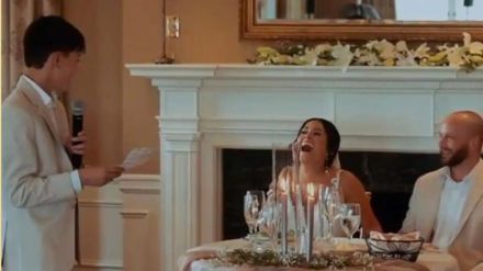 Watch Viral Video of Son Welcomes Stepfather With Heartfelt Speech At Mother's Wedding snk 94
