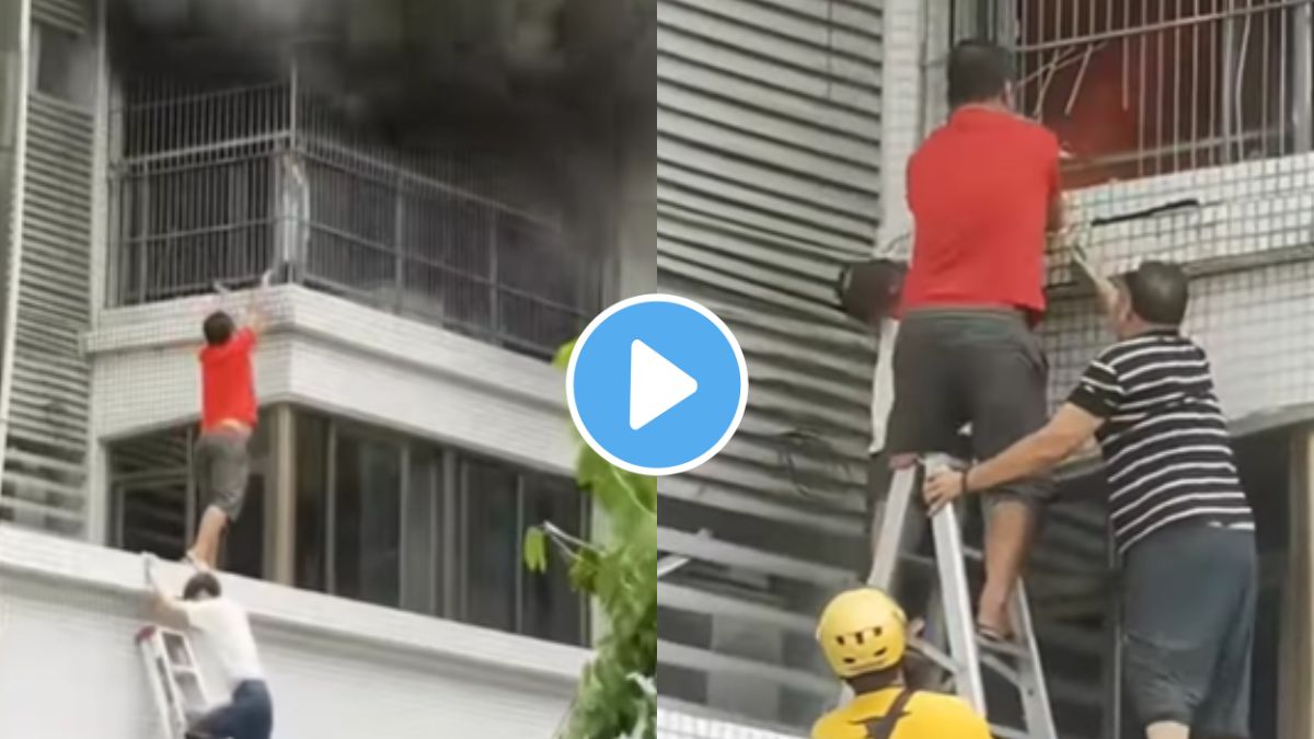 a father save his child from fire video goes viral on instagram father ...
