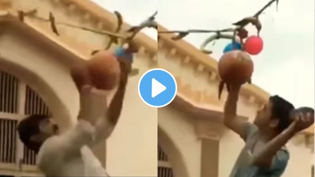 potter made mud vessel a dahi handi is so strong that it can not break by anyone funny video goes viral