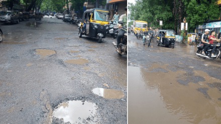 Ganapati Bappa's journey through the pits and gravel in Kalyan-Dombivli