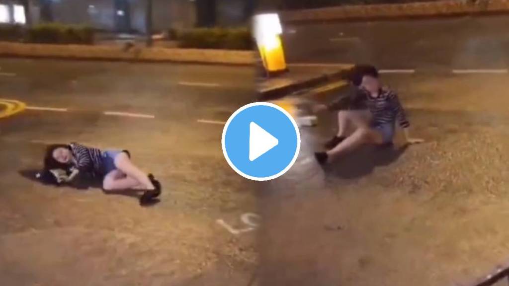 thin girl went out of house in stormy rain face bad consequences video viral