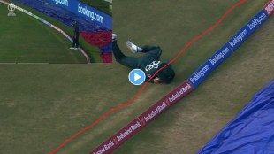 Mendis's wicket as boundary rope slips back After the video went viral questions were raised about the Pakistani player