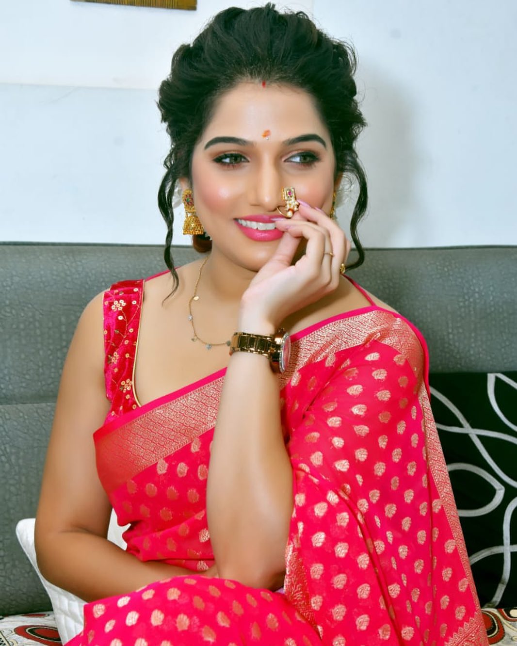 Jahnavi Killekar Nauvari Saree Look