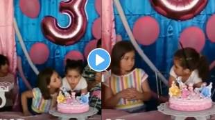 A friend blows out a candle while cutting the cake Got into a big fight with the birthday girl