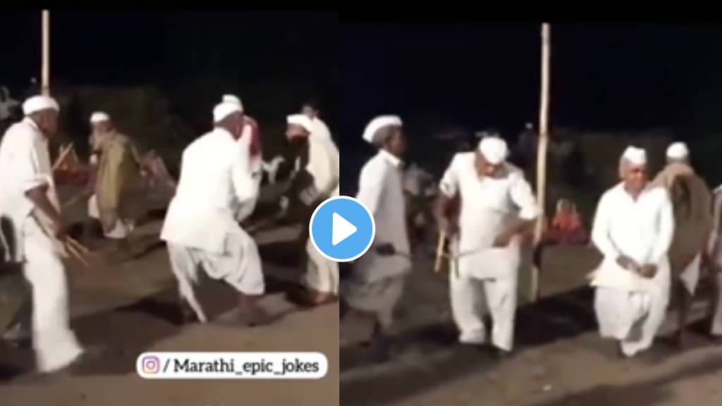 The unique garba of the elderly man group in the village