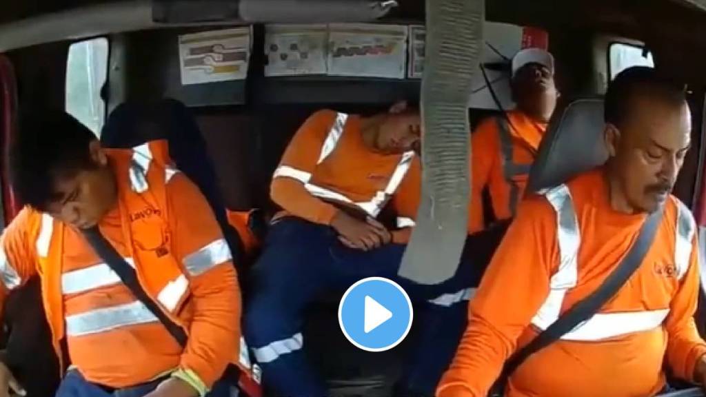 A driver was driving a truck while sleeping and then the truck had an accident