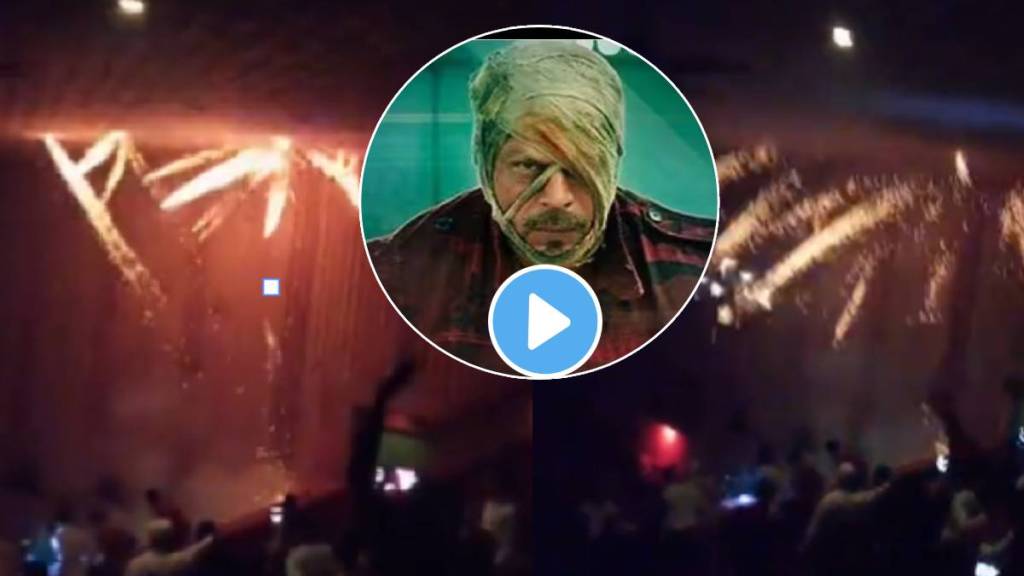 Jawan Film Burst Firecrackers in Theater