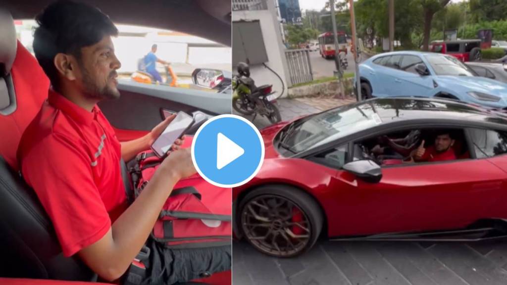 Man surprises the delivery boy and takes him for a ride in his own car