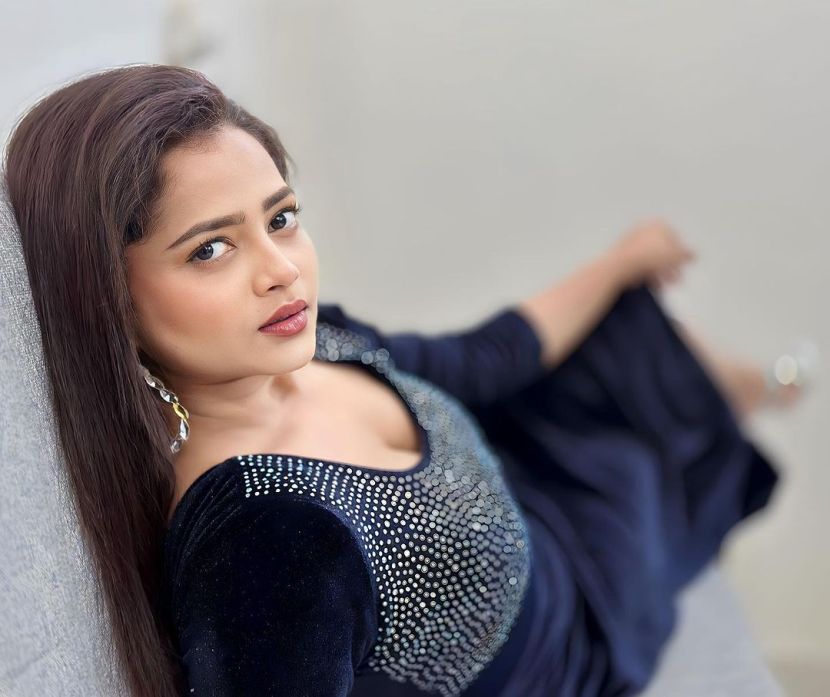 Shivali Parab Black Velvet Dress