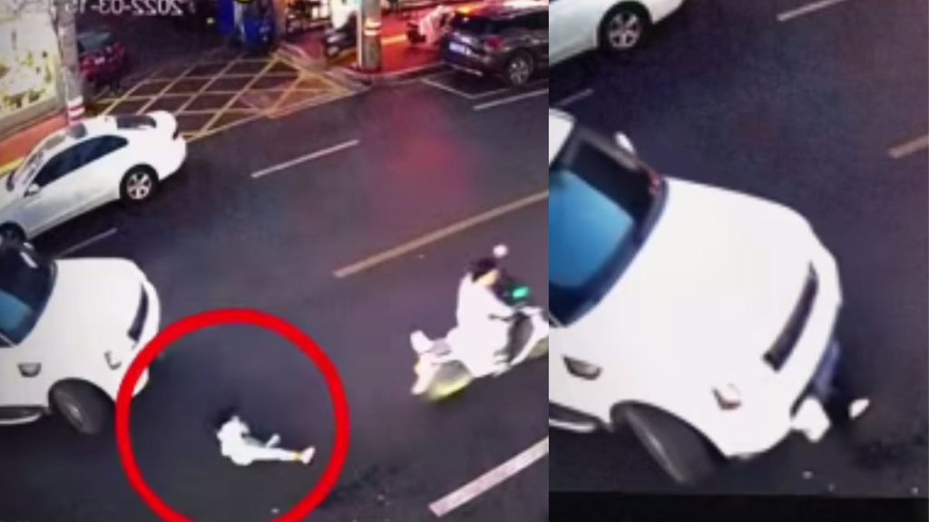 Children came under the car Strangers lifted the car and pulled the child out