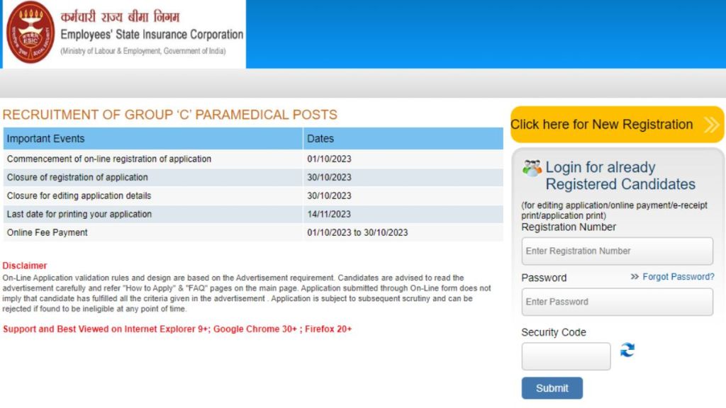 ESIC Recruitment 2023 Apply for 275 paramedical posts from Oct 30