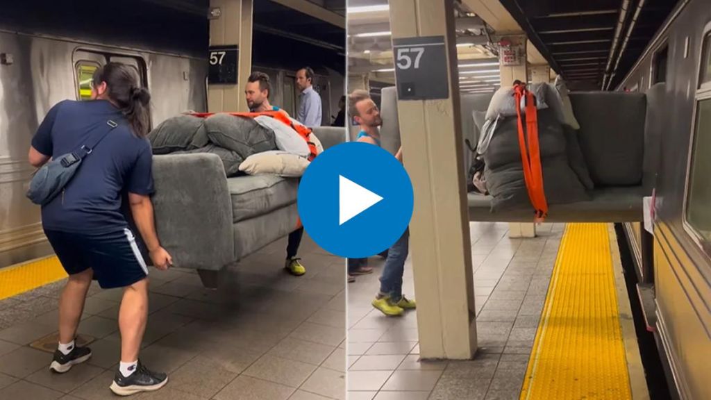 two people entered the metro carrying a sofa metro funny video viral