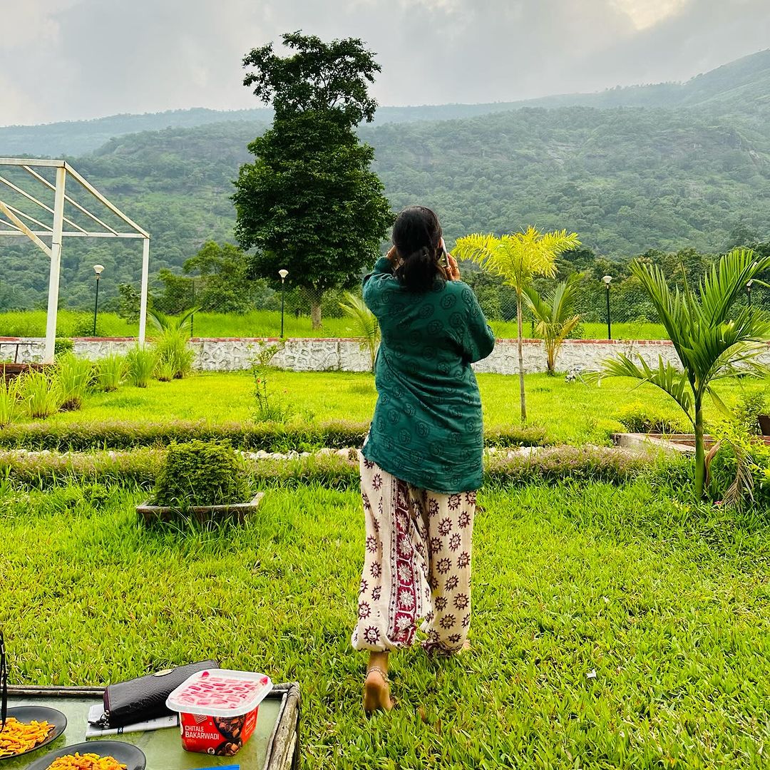 prajakta mali shared new photos of farmhouse