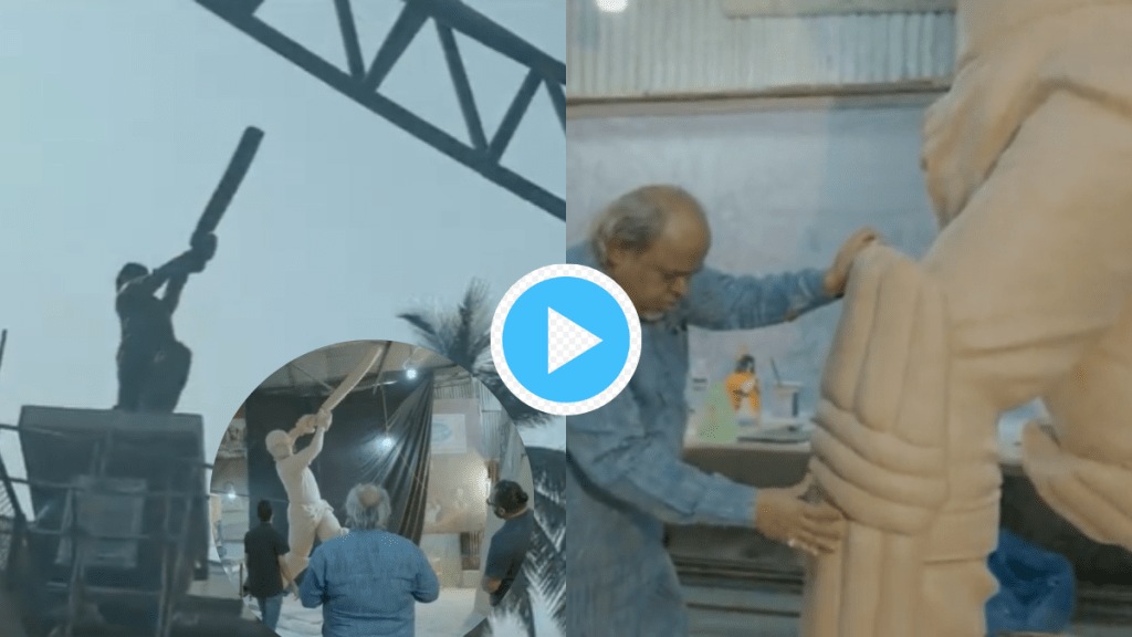 Sachin Tendulkar Statue At Wankhede First Video Watch Huge Ceremony Before IND vs SL World Cup Match Eknath Shinde To Be Present
