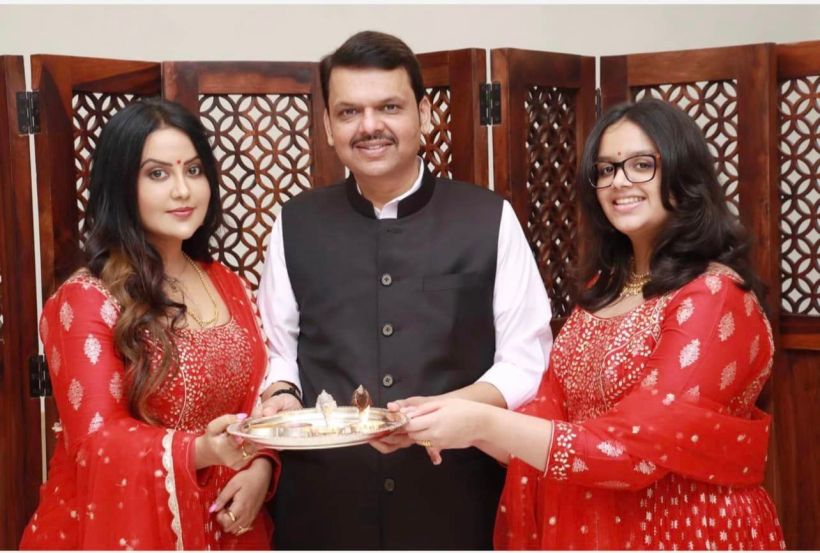 Amruta and Devendra Fadnavis 