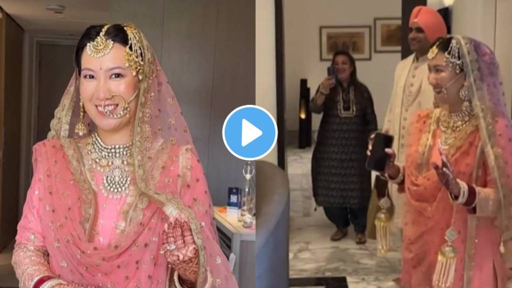 Korean girls special look for the wedding Ready in Punjabi look Video viral