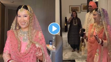 Korean girls special look for the wedding Ready in Punjabi look Video viral