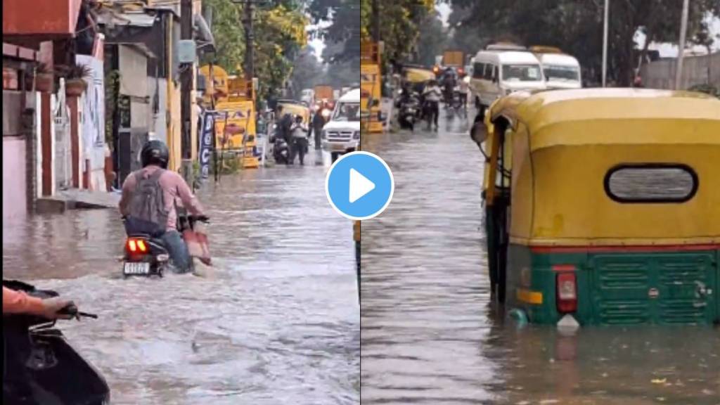 heavy rainfall leads to severe traffic in benaluru viral video