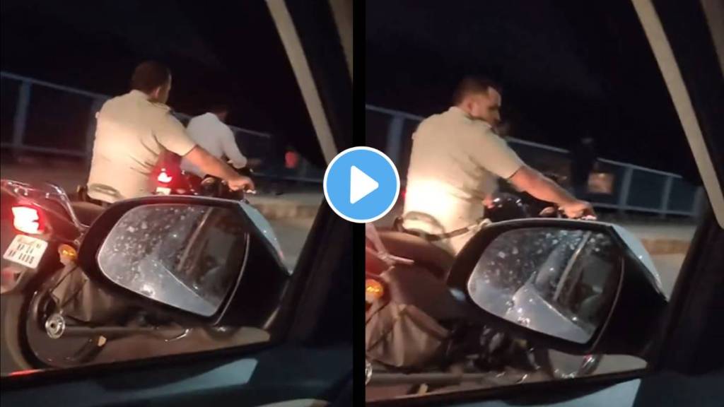 A woman reminded the police officer who did not wear a helmet The video is going viral on a large scale
