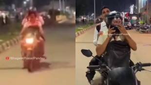 The police gave a commentary to the bike rider who did not wear a helmet
