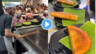A man has been spotted making dosa by sweeping a pan at a restaurant in Bangalore