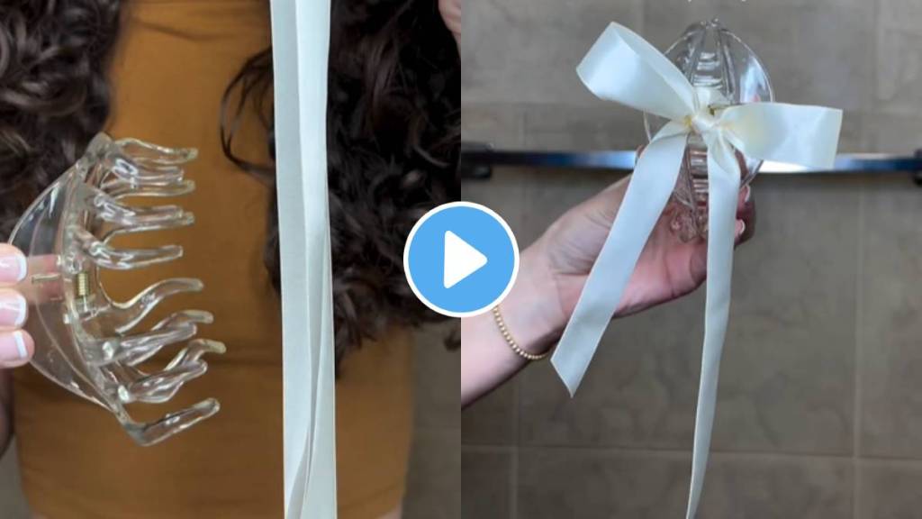 Do you like to have different hairstyles every day Then add a ribbon to the clip and try this hairstyle