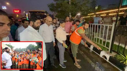 CM Eknath Shinde inspected Mumbai CM Eknath Shinde inspected Mumbai