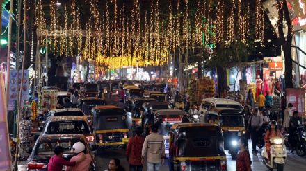Thane city light up with electric lights