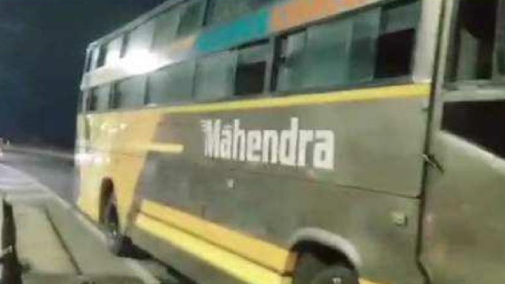 Travels collided with a two wheeler on the national highway