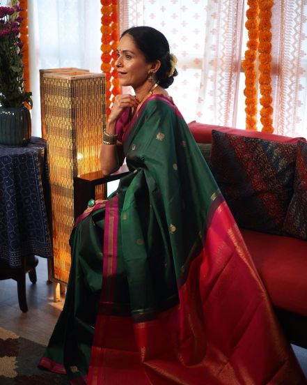 aishwarya narkar traditional diwali look
