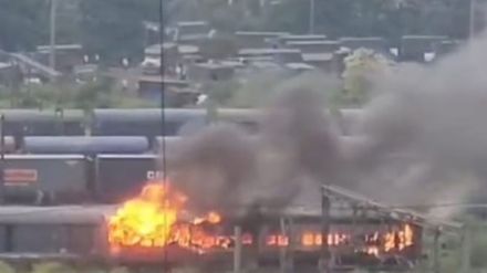 huge fire broke out in an empty coach