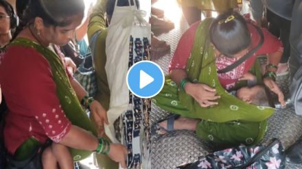 every mother is a Hirkani a woman sell earrings by tying baby to stomach