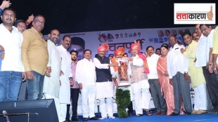 Political attribution kalammawadi dam water supply kolhapur Satej Patil Hasan Mushrif politics