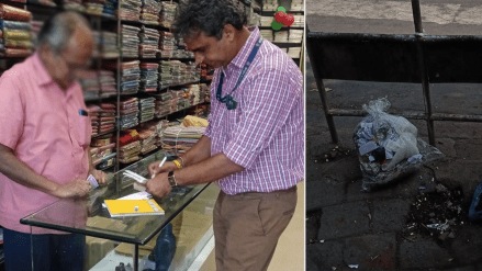 Penal action against shopkeeper N C Kelkar Marg Dadar filling garbage bag throwing road, mumbai Penal action against shopkeeper N C Kelkar Marg Dadar filling garbage bag throwing road, mumbai