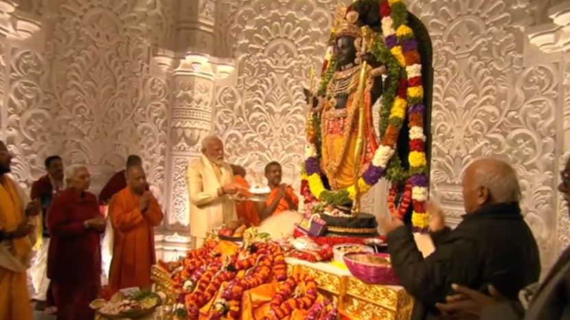 Ram Lalla idol at the Shri Ram Janmaboomi Temple 
