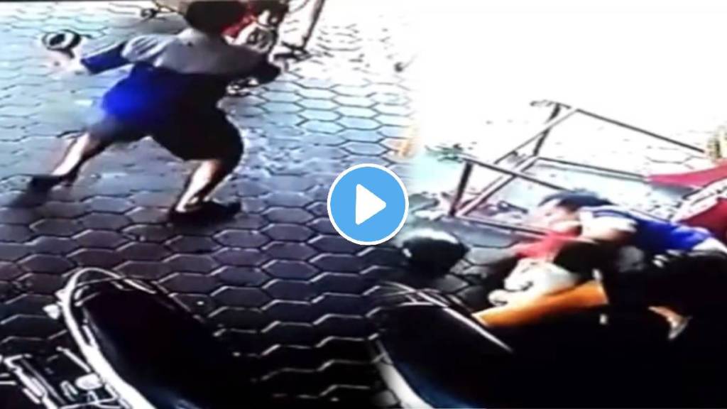 Man saves his child from a deadly road accident video goes viral on social media