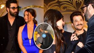 bollywood actor ranbir kapoor kissed rashmika mandanna at animal movie success party video goes viral