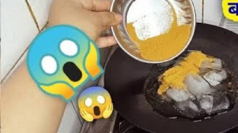 Turmeric And Ice On Hot Pan Tawa Cleaning Tip Kitchen Jugaad 