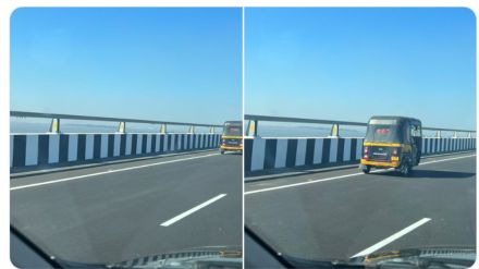 auto rikshaw spotted on Atal setu mumbai Viral photo