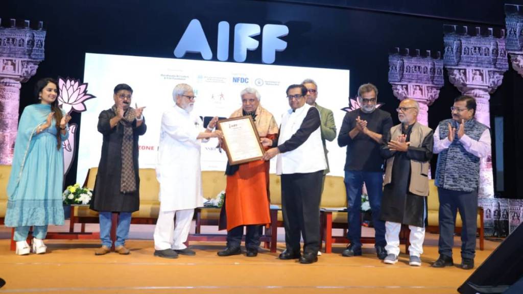 javed akhtar honored with padmapani lifetime achievement award in 9th ajanta ellora international film festival