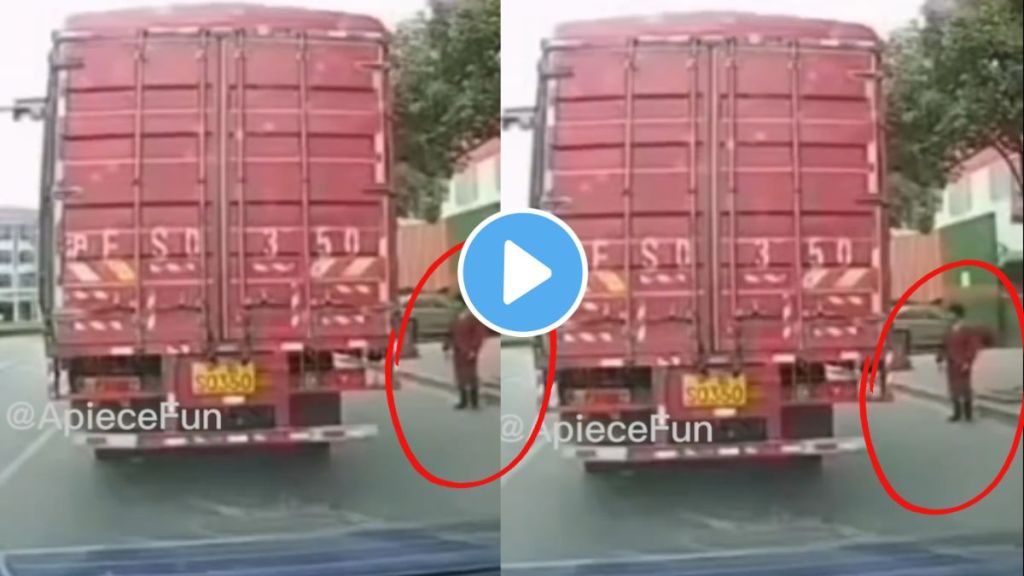 accident or suicide as truck started young man jumped into it shocking video